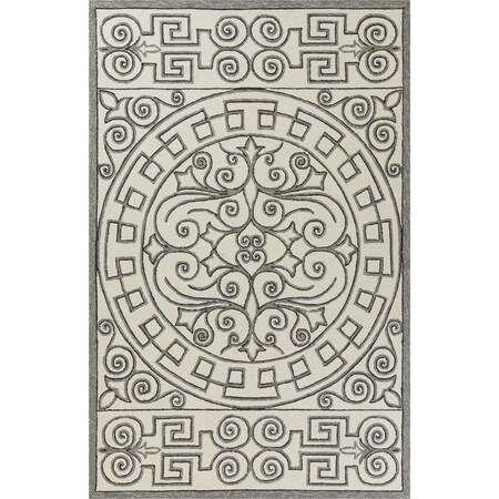 Palacedesigns 5 x 7 ft. 6 in. UV-Treated Polypropylene Ivory & Grey Area Rug PA3657270